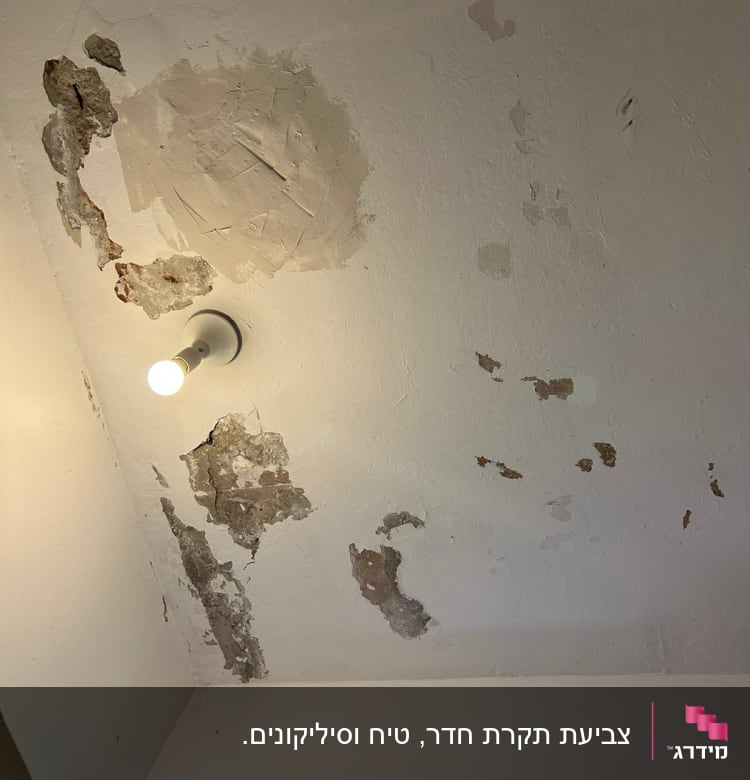 תיקוני טיח וצבע על תקרה מתקלפת